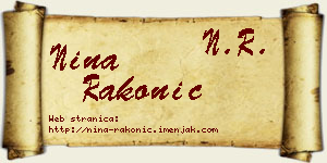 Nina Rakonić vizit kartica